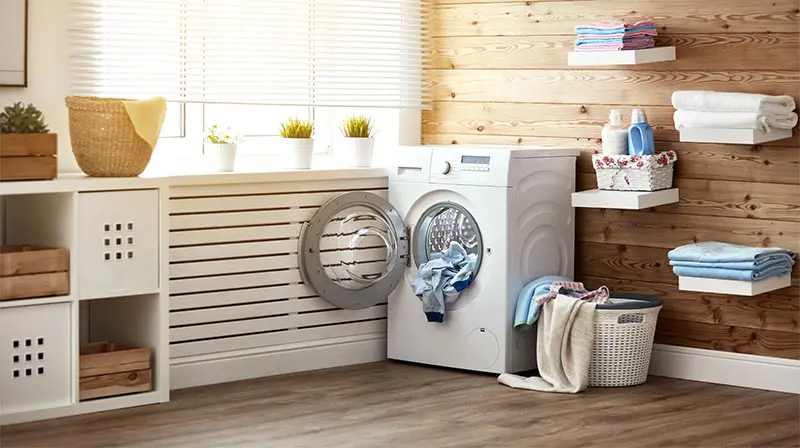 Laundry room location and hookups to consider when buying
