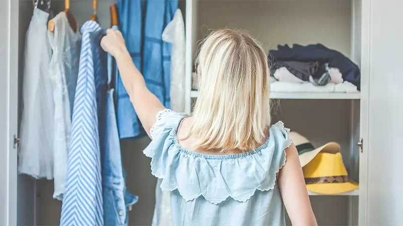 Checking closets and storage space in a home