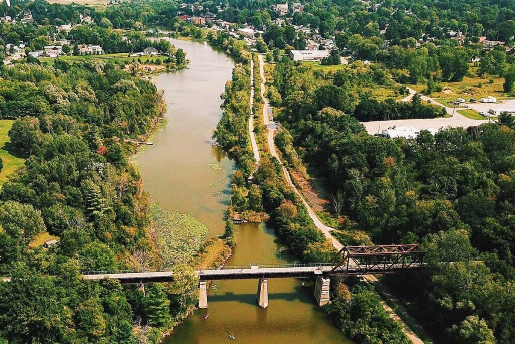 image of the river in waterford and the surrounding city brought to you by the munir group waterford realtors